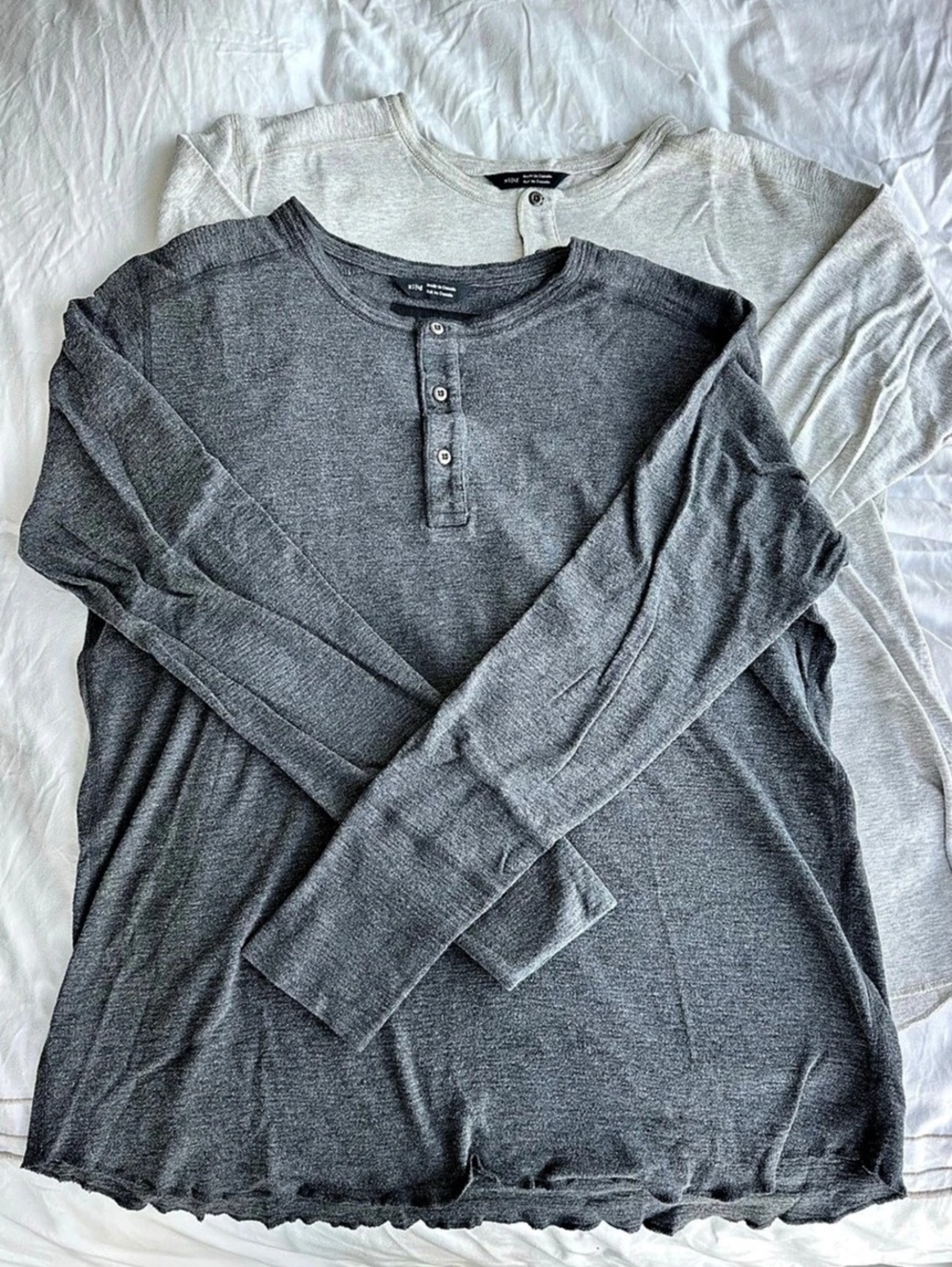 z|ph Long Sleeve Henley in Gray